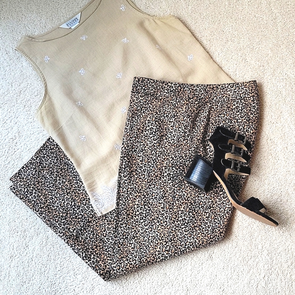 WHBM Ankle Pant Leopard Print Sz 4R